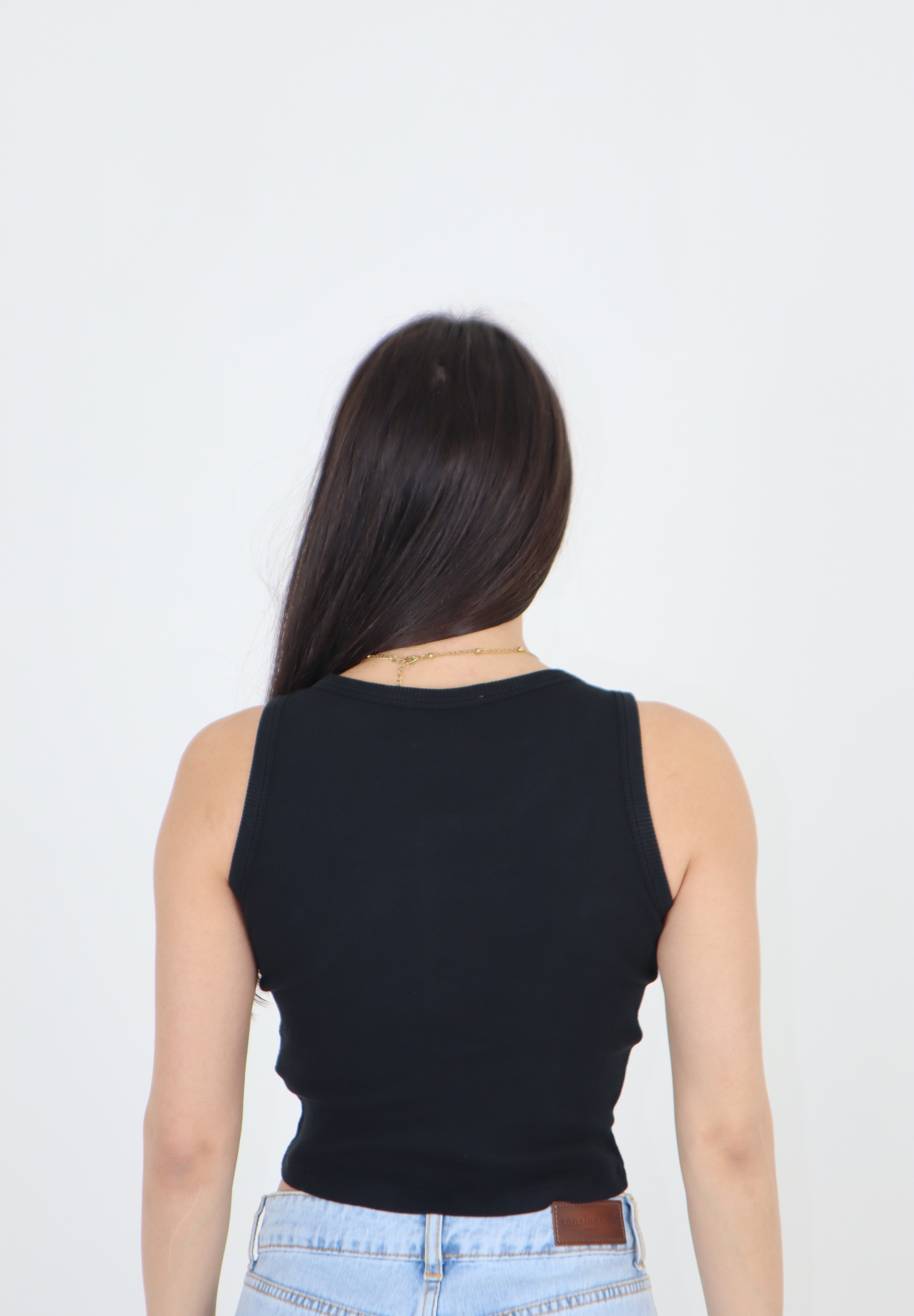 TOP BOTTONCINI NERO