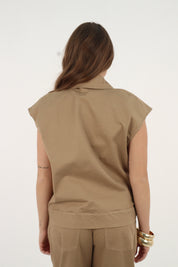 GILET SAFARI TABACCO