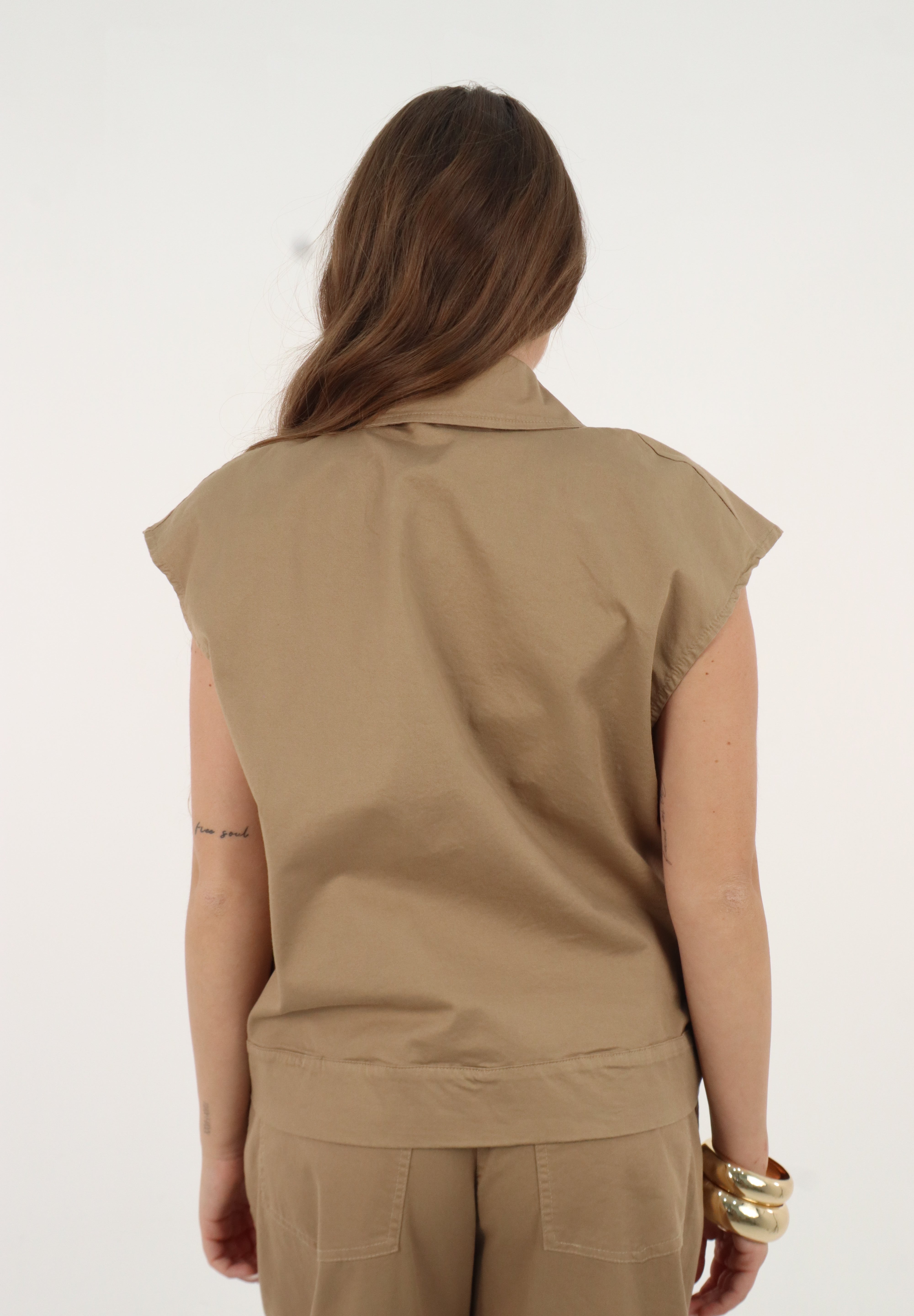 GILET SAFARI TABACCO