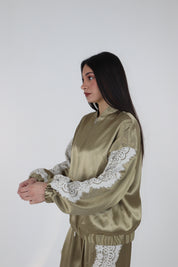 BOMBER JACKETN SATIN SALVIA
