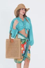 CAMICIA MUSSOLA TURCHESE