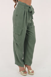 PANTALONI CUPRO MILITARE