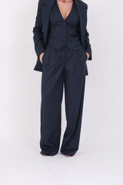 PANTALONE PINCES BLU