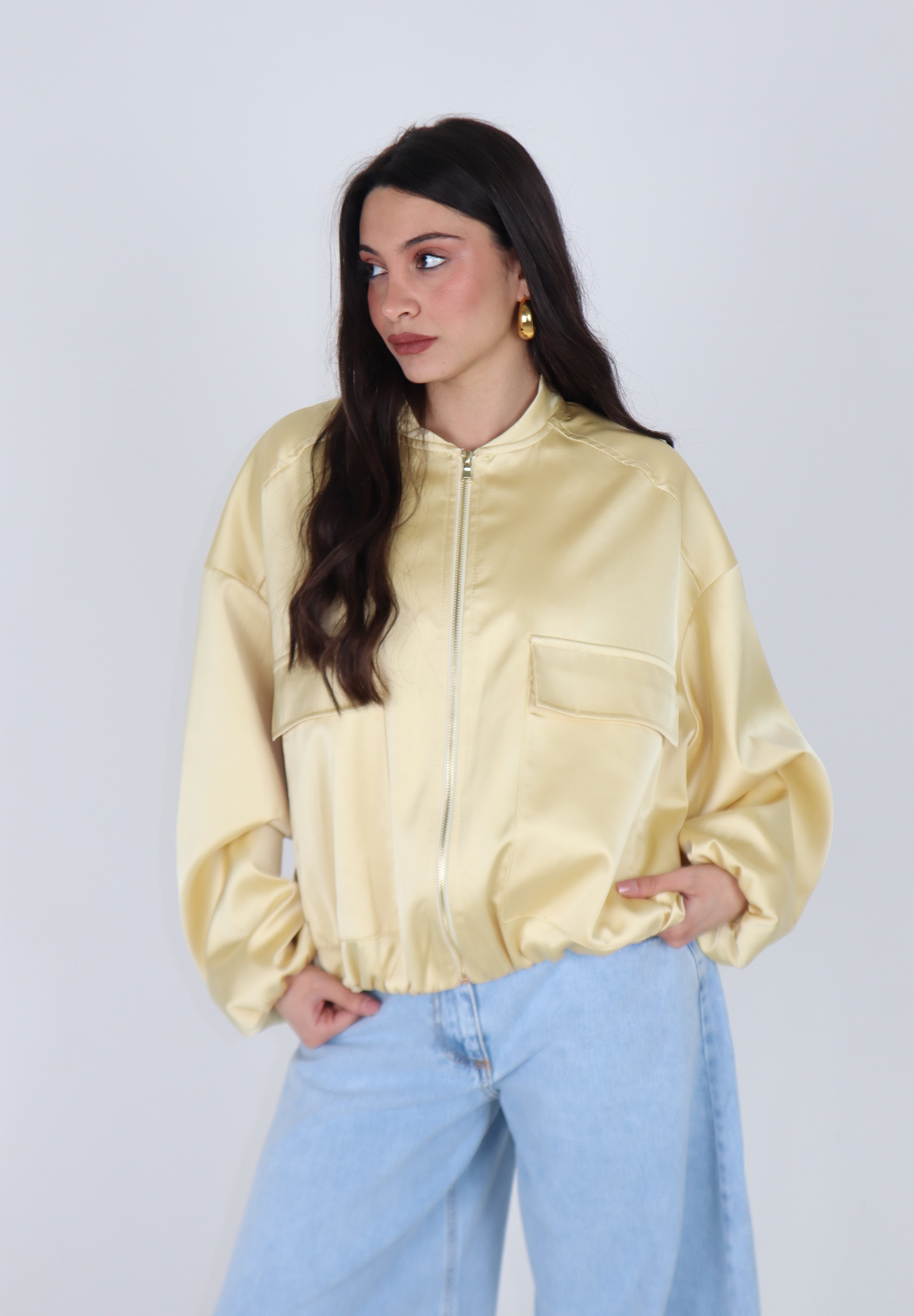 BOMBER SATIN YELLOW