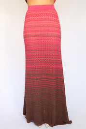 GONNA IN MAGLIA LUREX DEGRADE FUCSIA