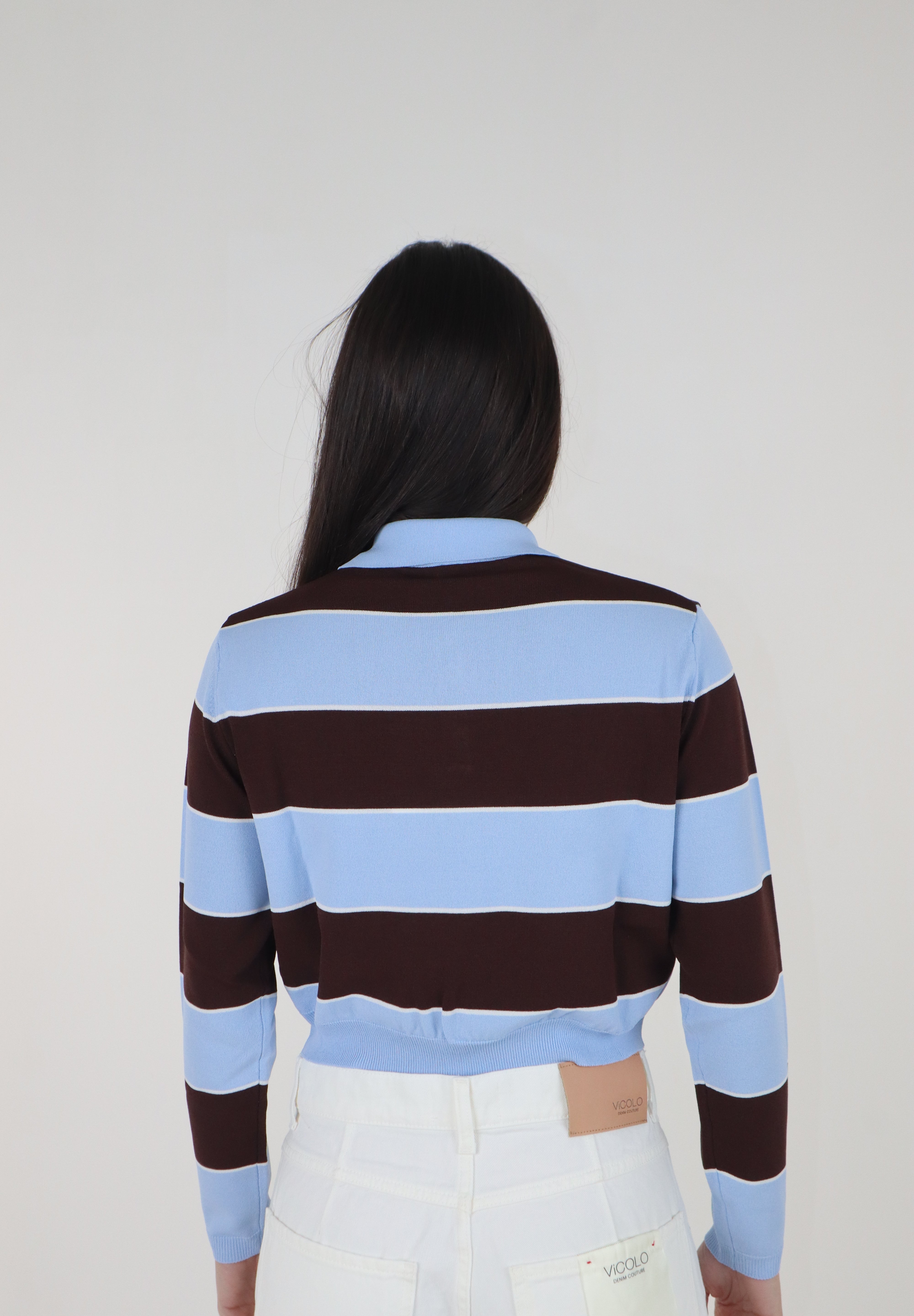 POLO RIGATA BABY BLU