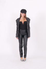 PANTALONE ECOPELLE NERO