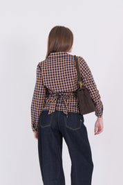 CAMICIA AMY ARANCIO/BLU