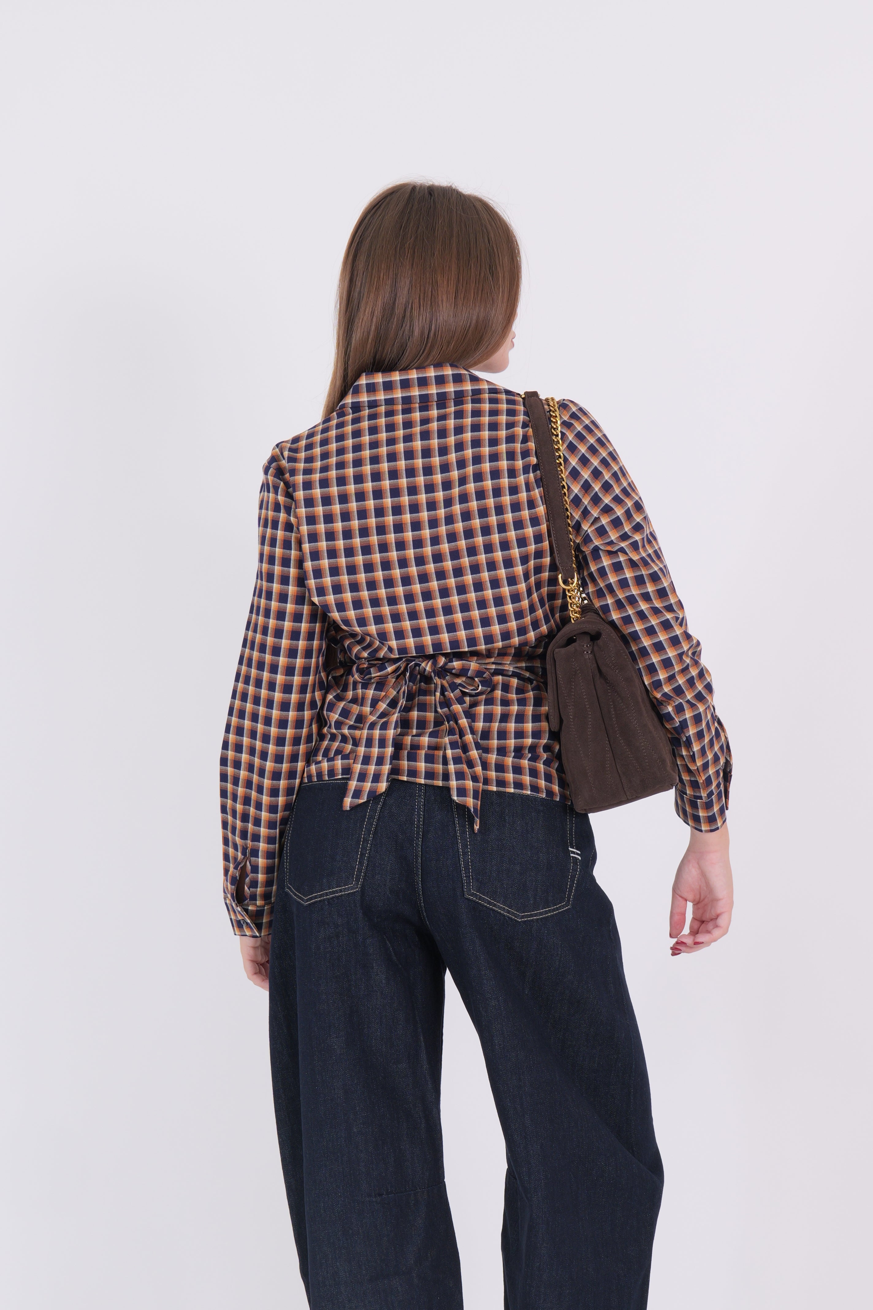 CAMICIA AMY ARANCIO/BLU