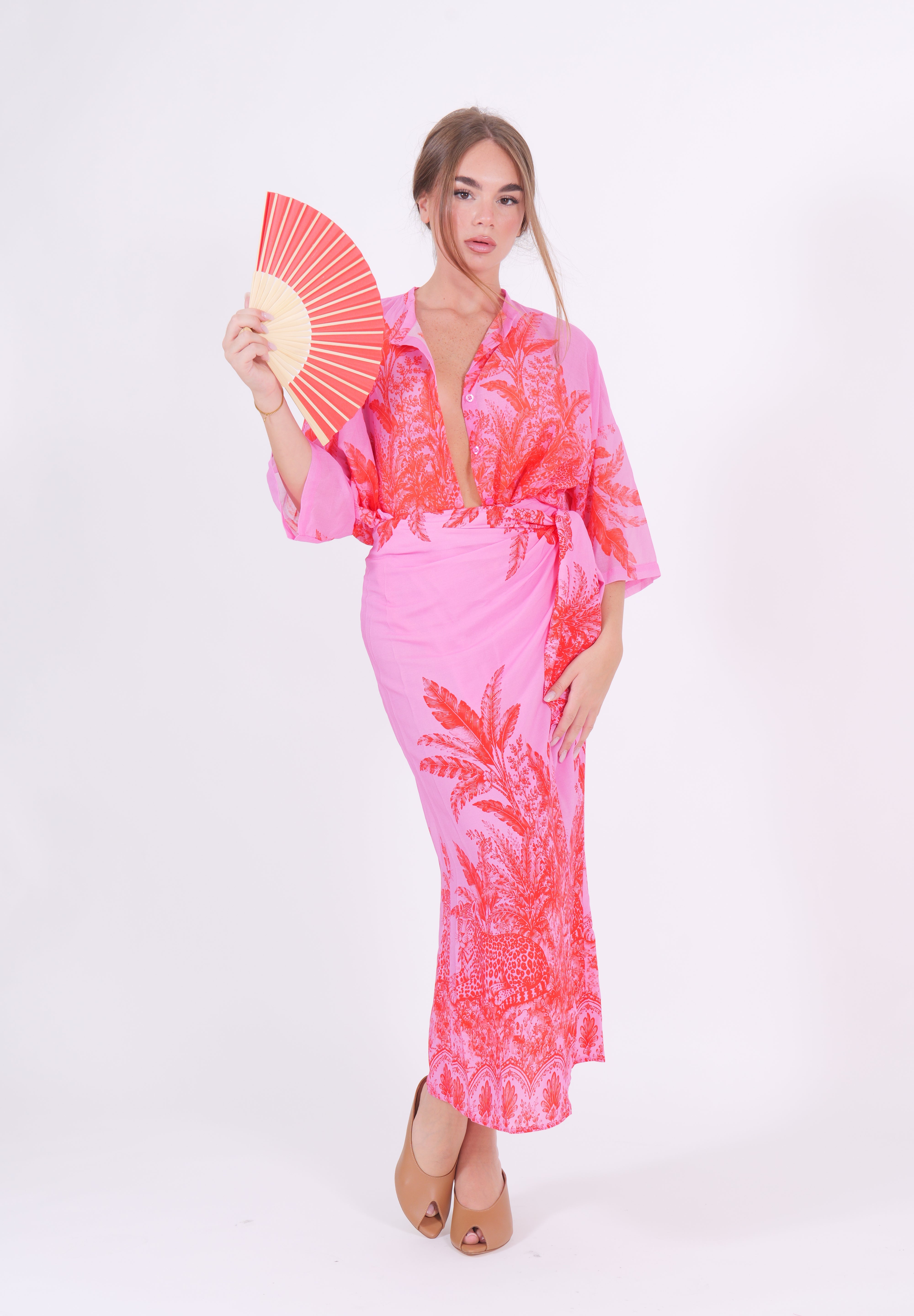 GONNA PAREO LEOPARD ROSA