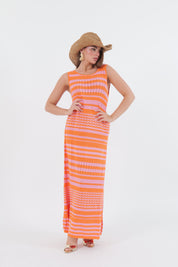 ABITO LACE ROSA E ARANCIO