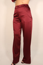 PANTALONE SATIN VINO