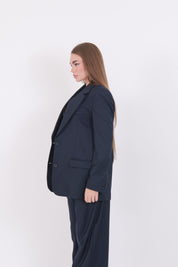 BLAZER MONOPETTO OVER BLU MAR DE MARGARITAS