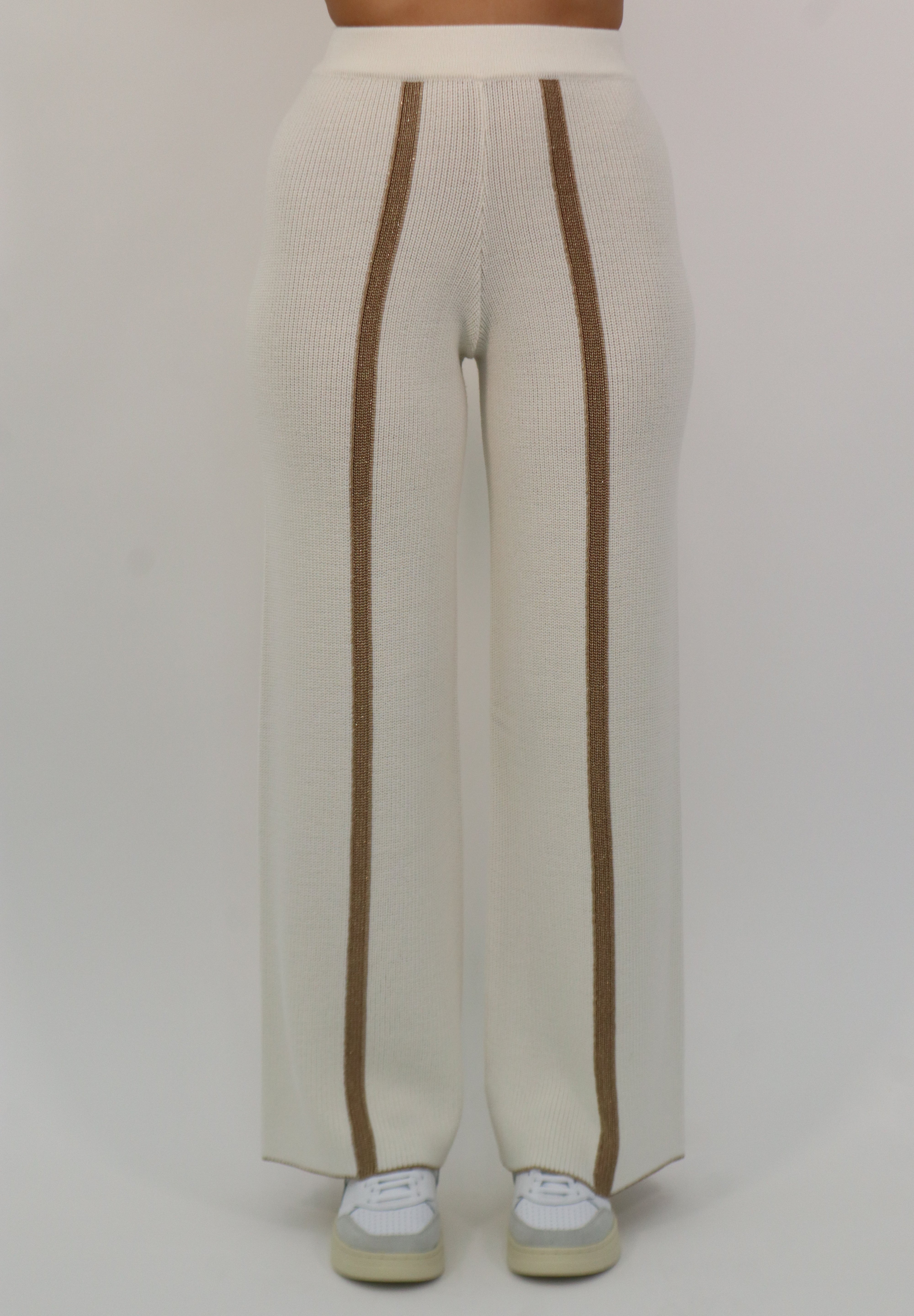 CREAM RIBBED TROUSERS