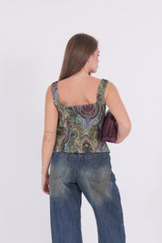 TOP KAREN VERDE/BORDEAUX