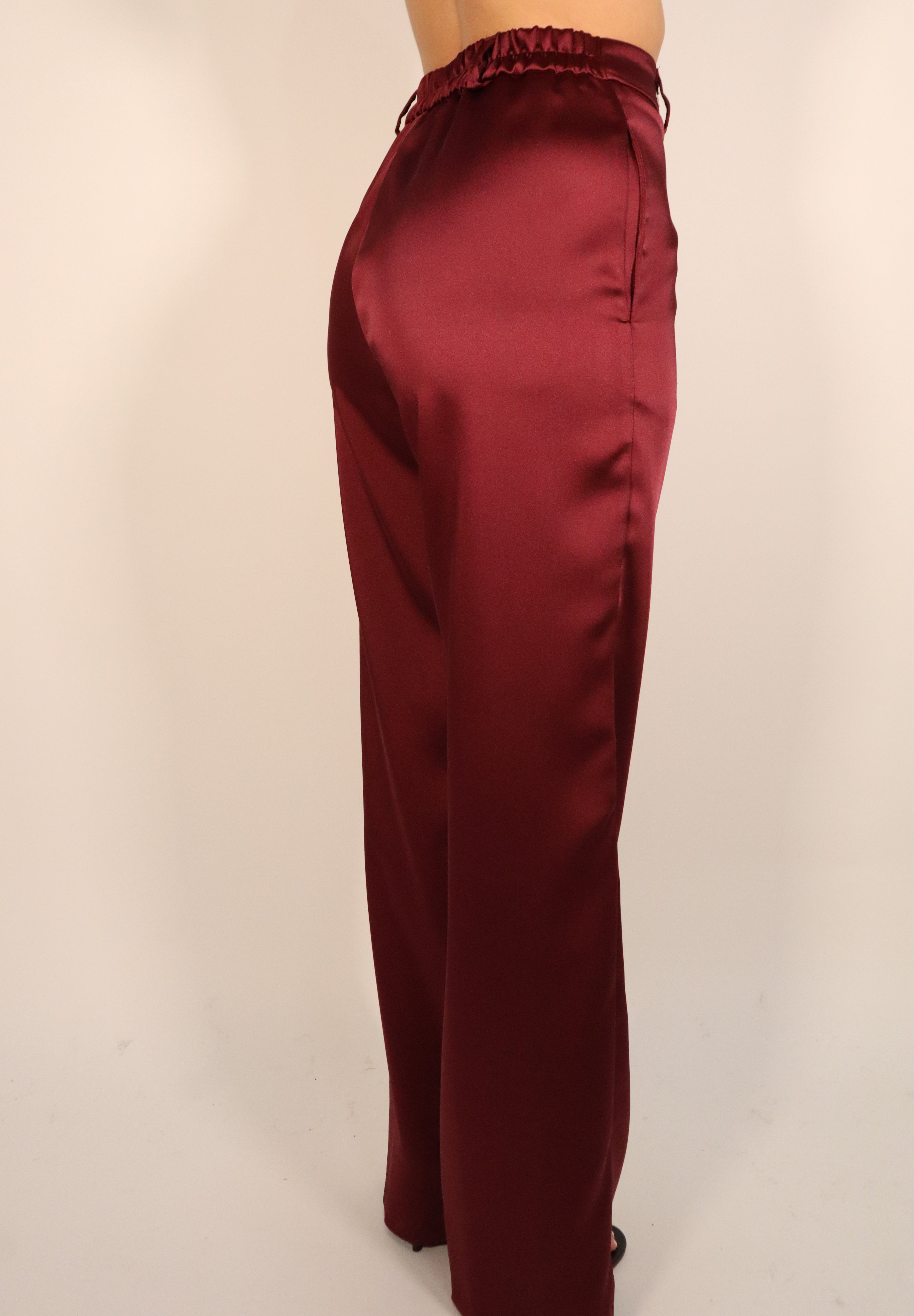 PANTALONE SATIN VINO