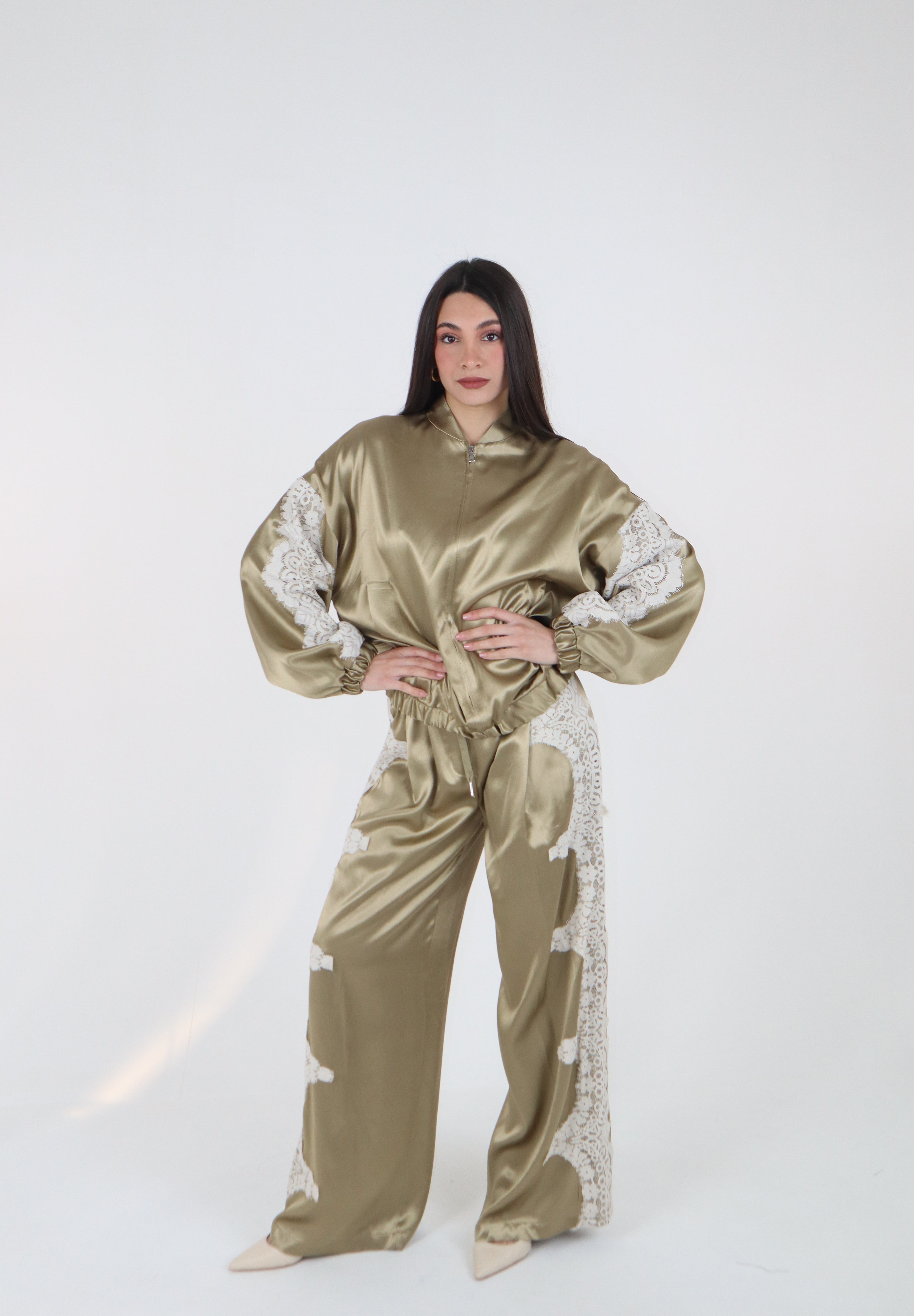 PANTALONI SATIN SALVIA