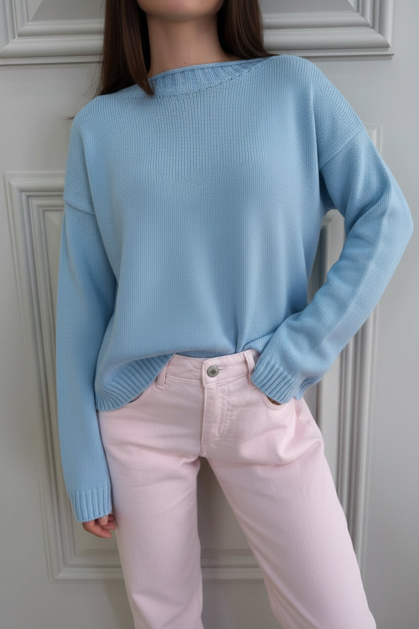 MAGLIA PARICOLLO AZZURRO