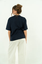 T-SHIRT TASCA PAILLETTES BLU