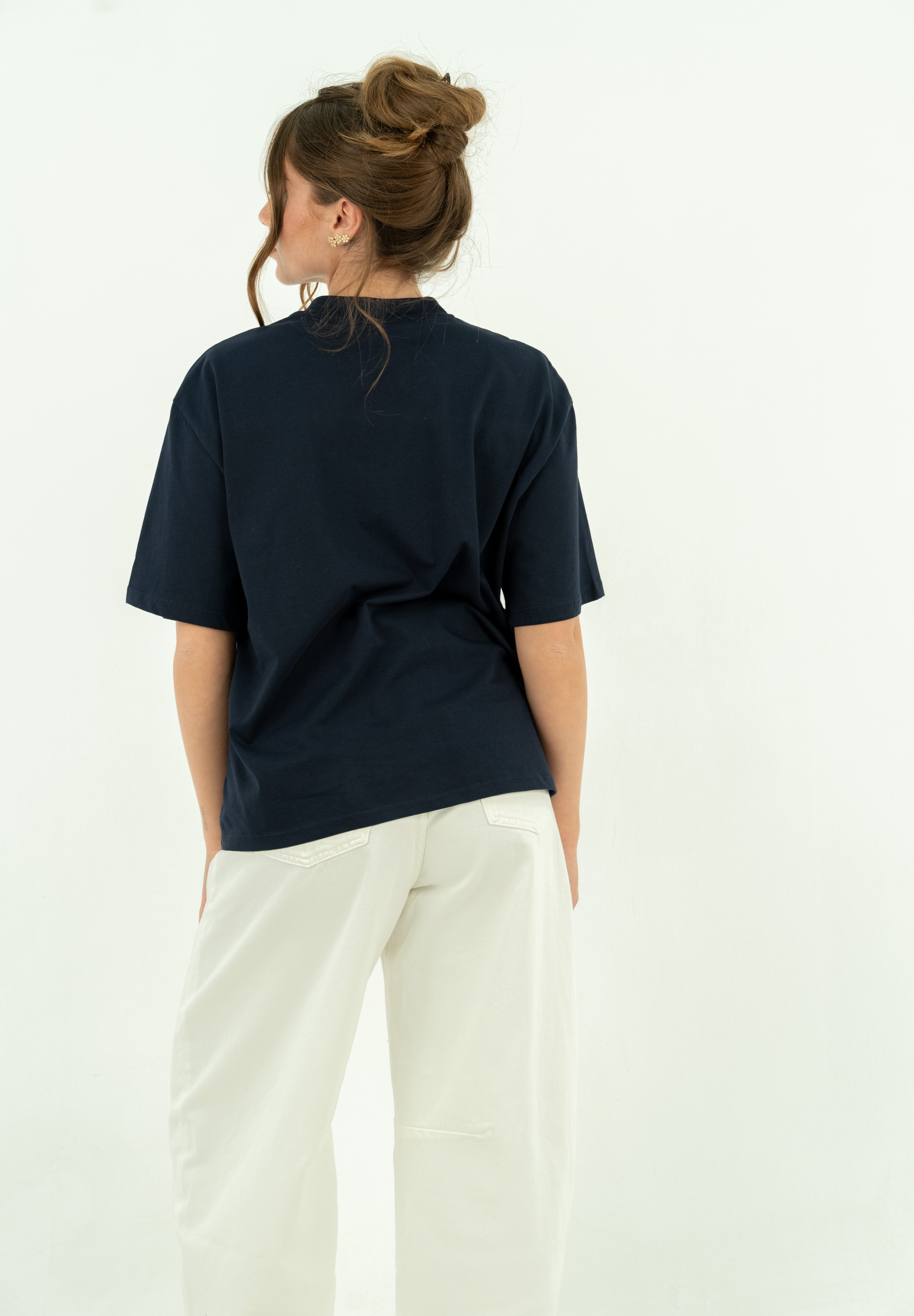 T-SHIRT TASCA PAILLETTES BLU