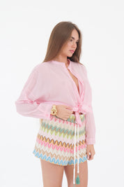 CAMICIA ROSA NODO