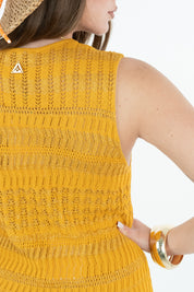 COPRISPALLE LUNGO LUREX SENAPE