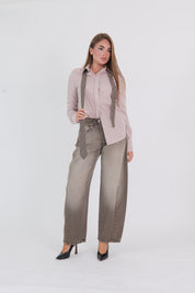 JEANS LUCY GRIGIO SABBIATO