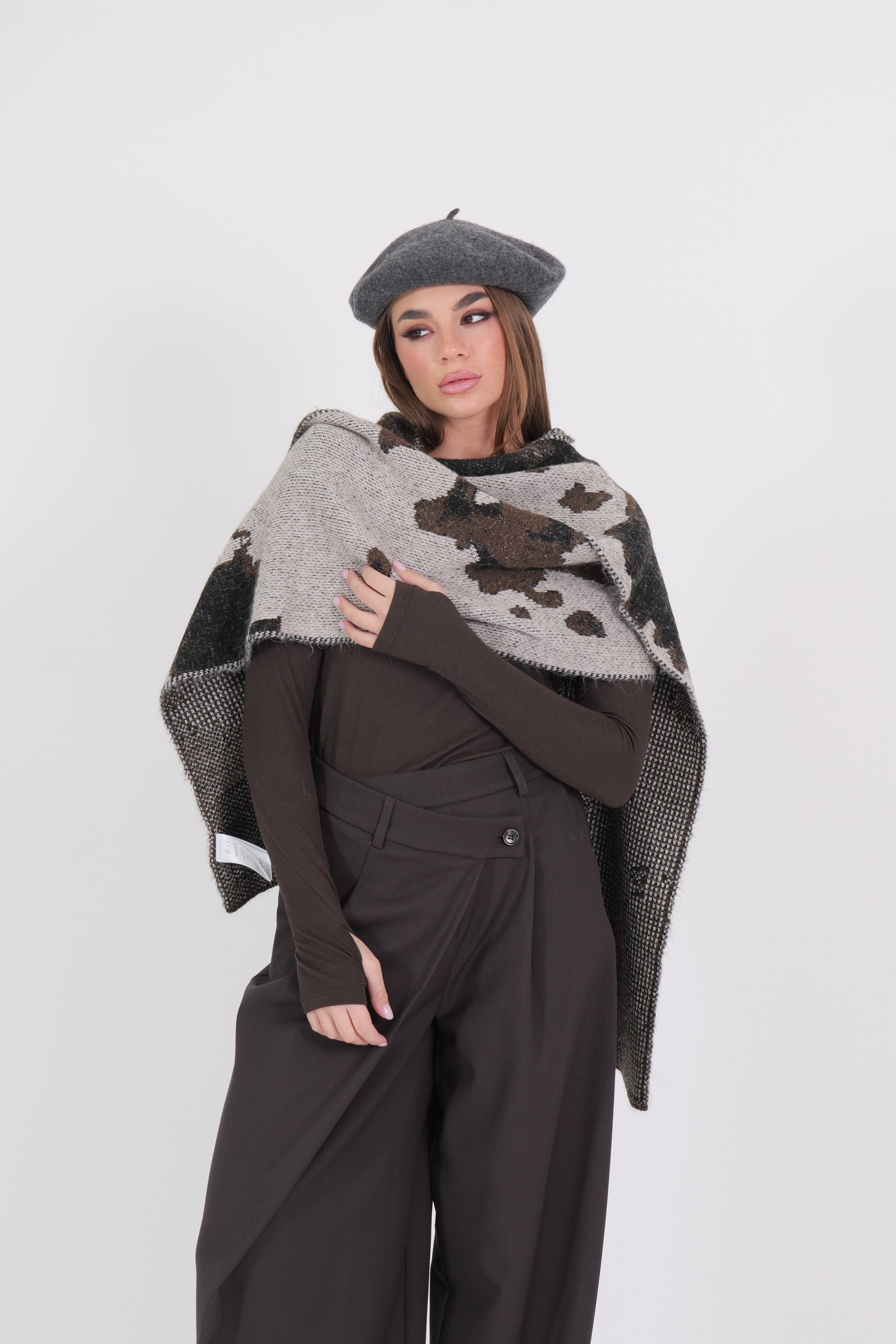 CAROL SCARF AKEP NERO/MORO/SABBIA