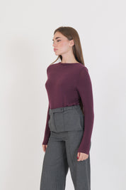 MAGLIA MISTO CASHMERE BORDEAUX
