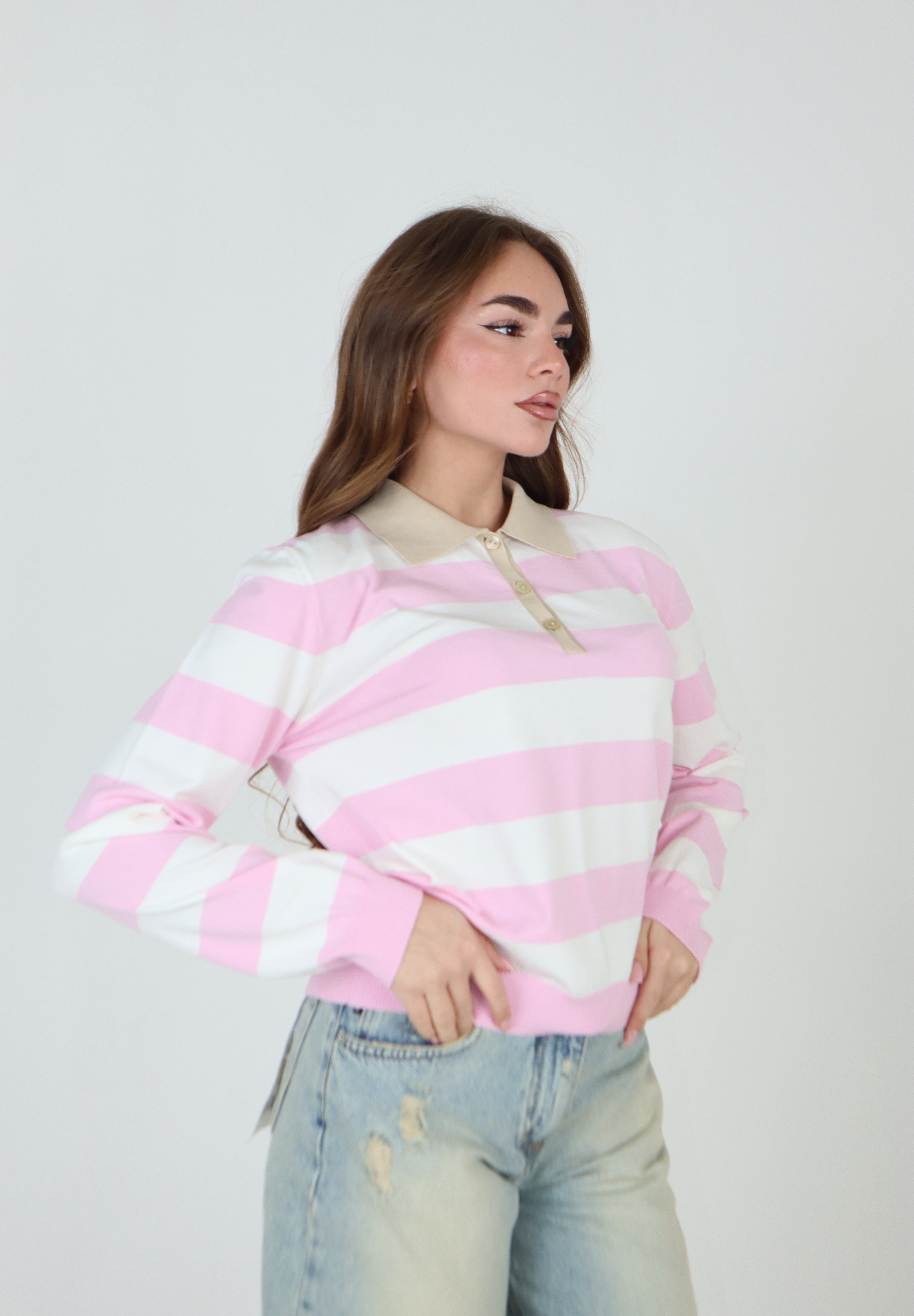 POLO BICOLOR ROSA