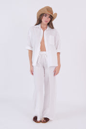 PANTALONE LINO BIANCO DIXIE