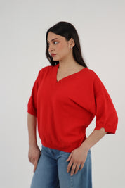 MAGLIA SCOLLO V ROSSO
