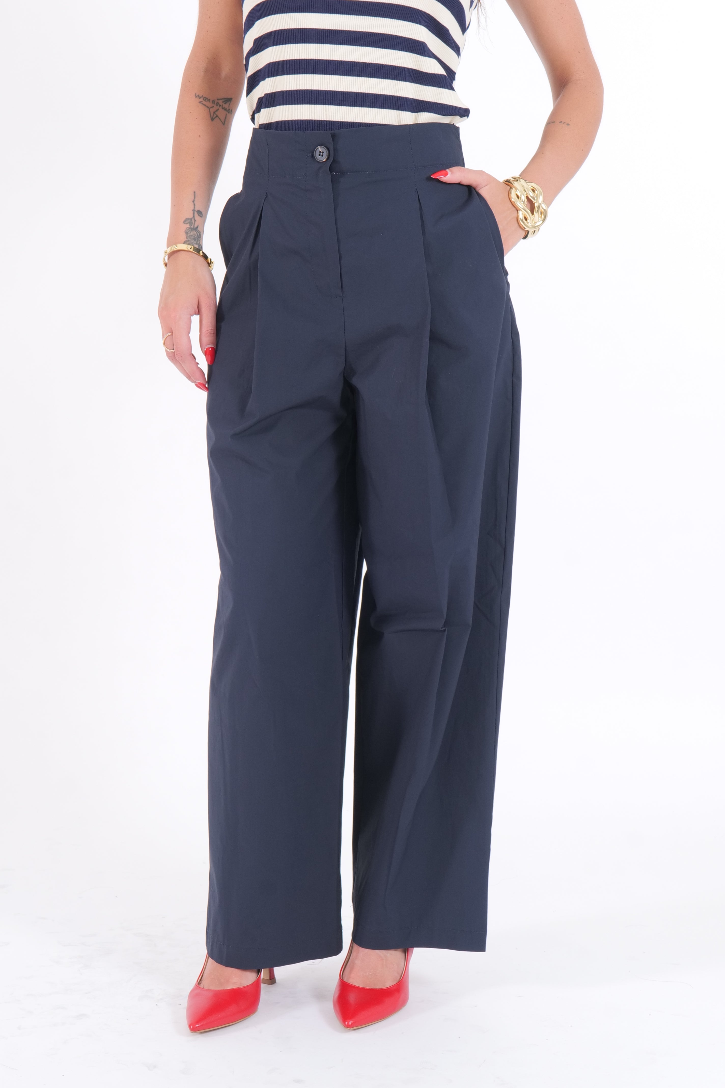 PANTALONE COTTON BLU NAVY