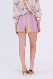 SHORTS WAVES LILLA/TABACCO