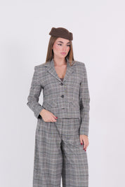 GIACCA TARTAN GRIGIO