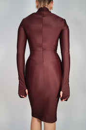 MIDI DRESS BURGUNDY