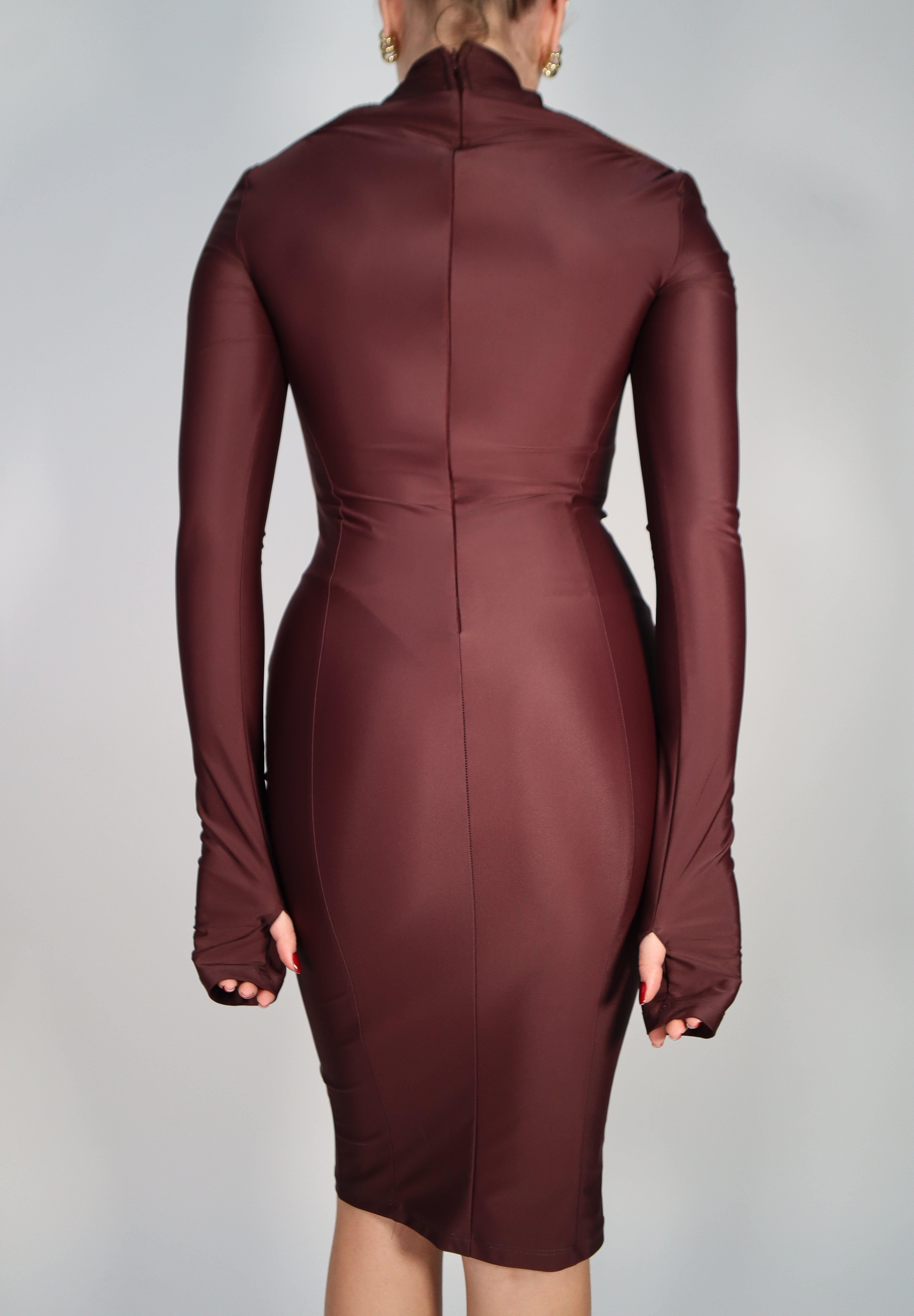 MIDI DRESS BURGUNDY