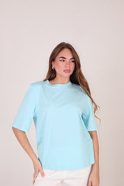 T-SHIRT SPALLINE COLORS AZZURRO