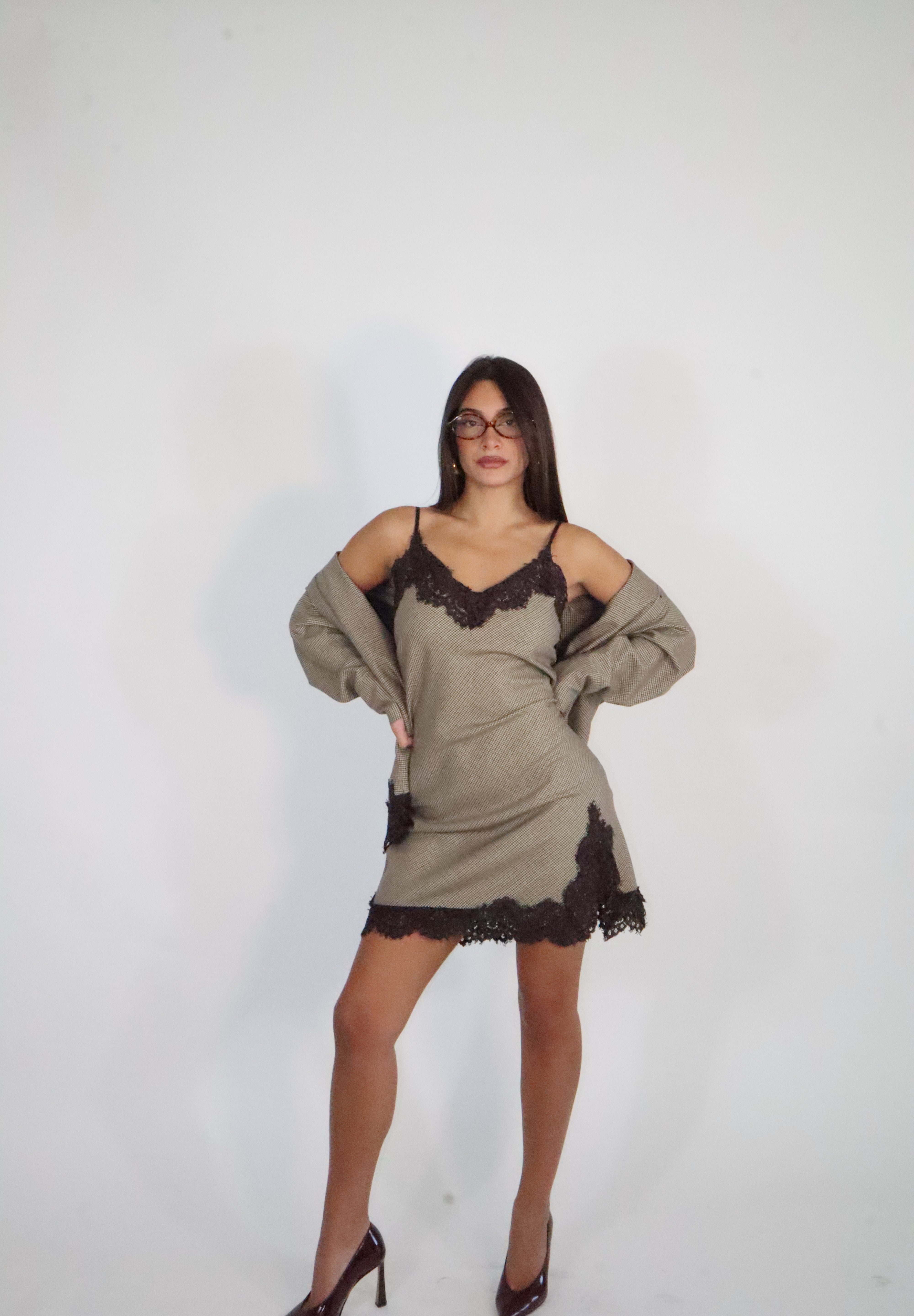 MINI DRESS EVA PIZZO E CHECK