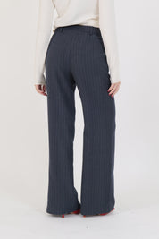 PANTALONE GESSATO BLU