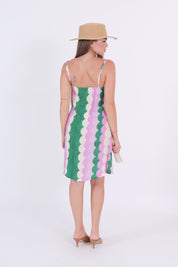 DRESS FANTASY VERDE/ROSA BURRO