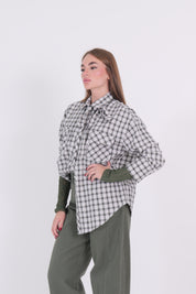CAMICIA FIOCCO PANNA/VERDE