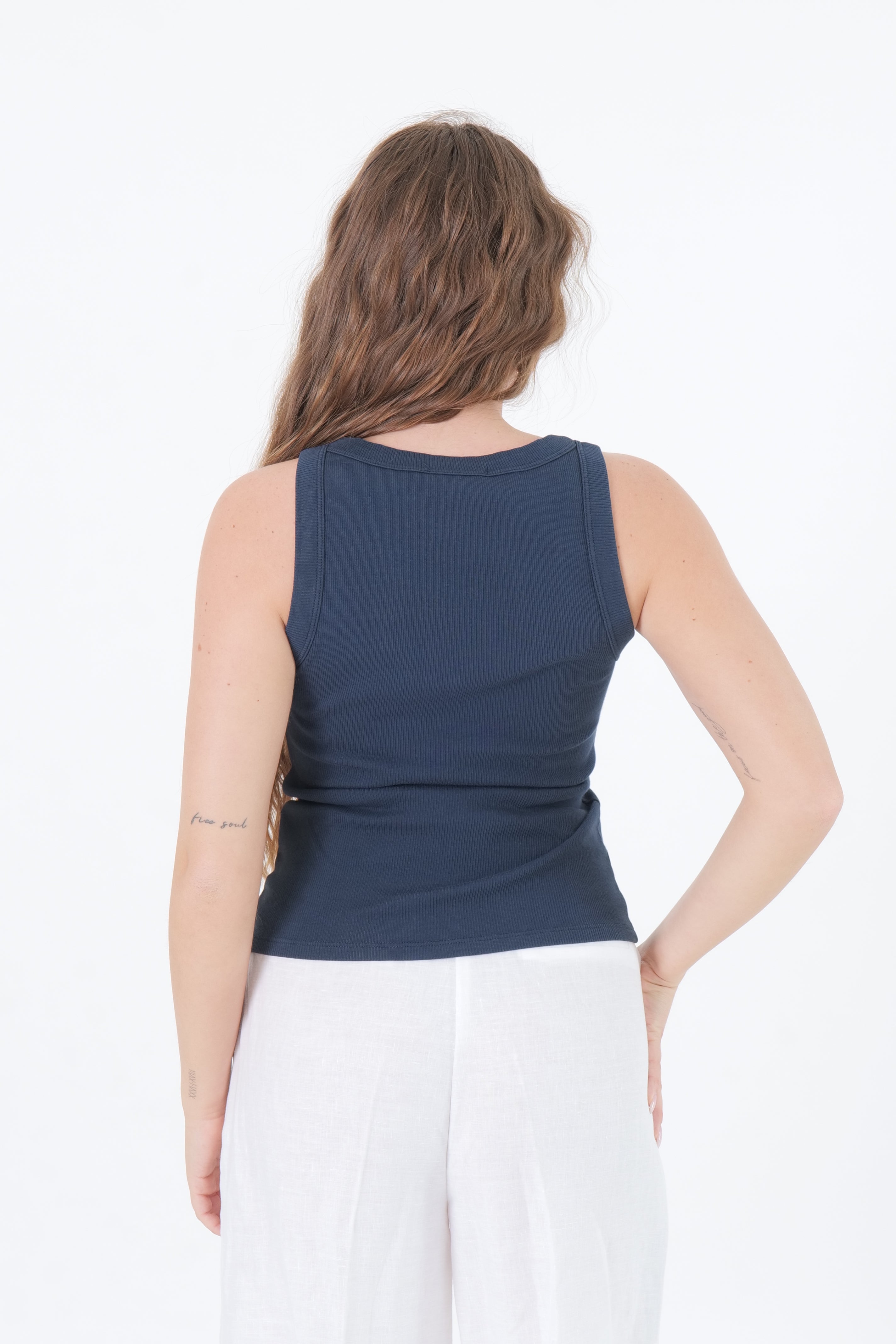 CANOTTA SCOLLO V BLU