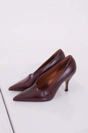 DÉCOLLETÉ IN PELLE BORDEAUX