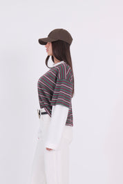 T-SHIRT ALA VERDE/BIANCO/BORDEAUX