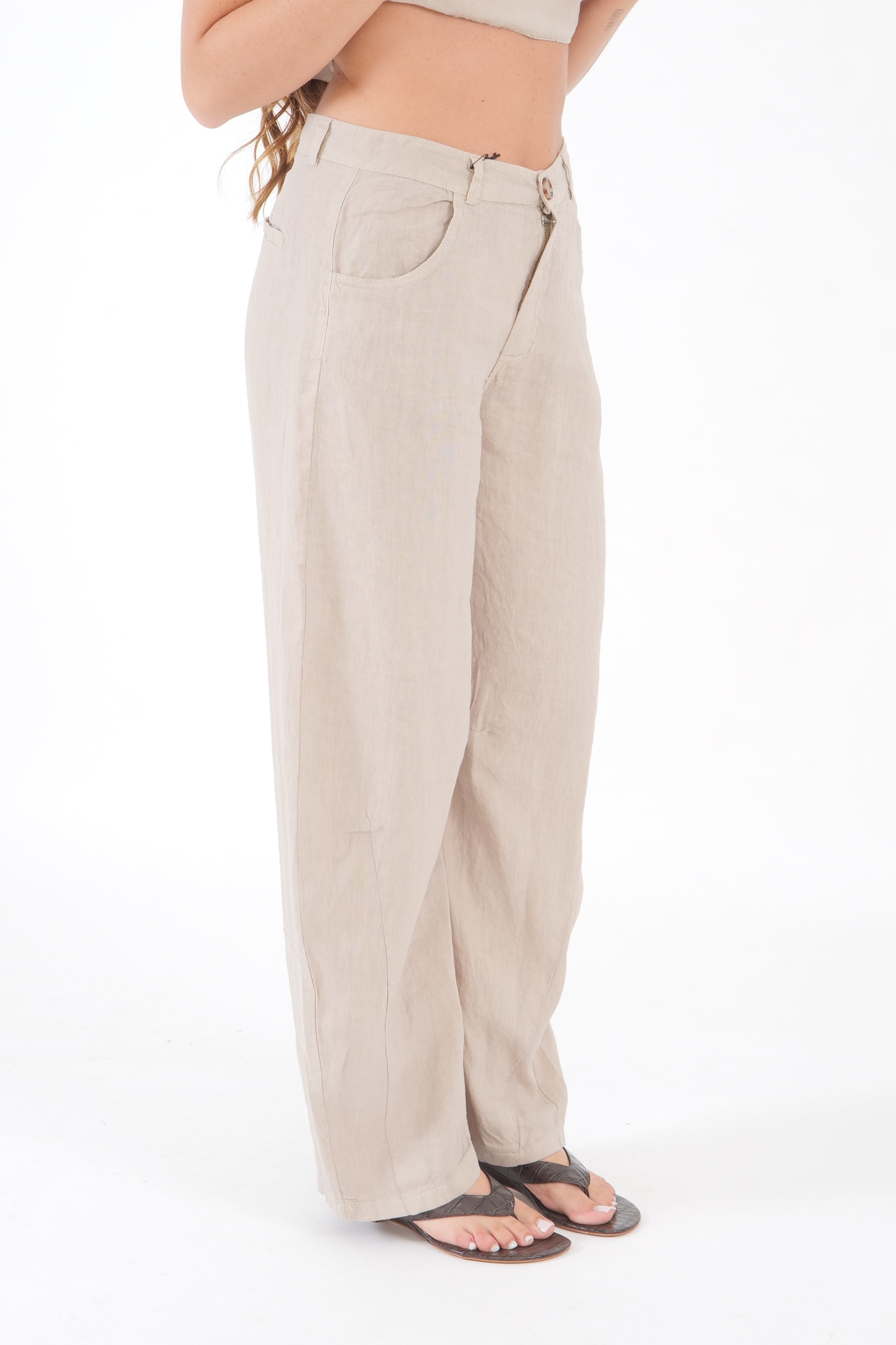PANTALONE LINO SABBIA