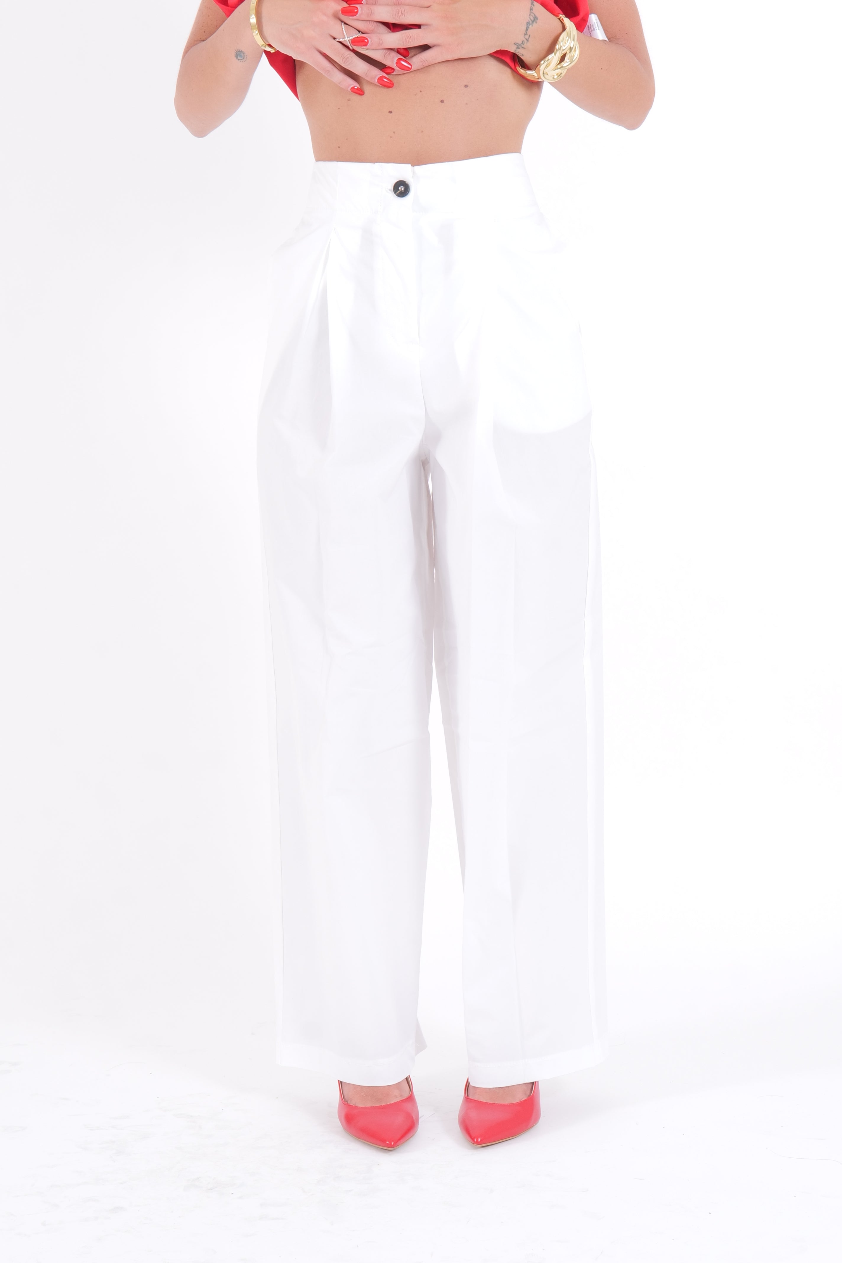 PANTALONE COTTON BIANCO