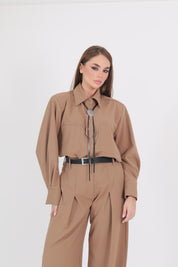 CAMICIA COW CAMMELLO