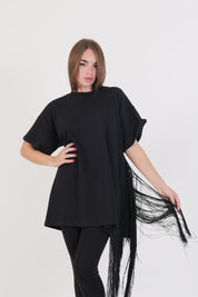 T-SHIRT FRANGE NERA