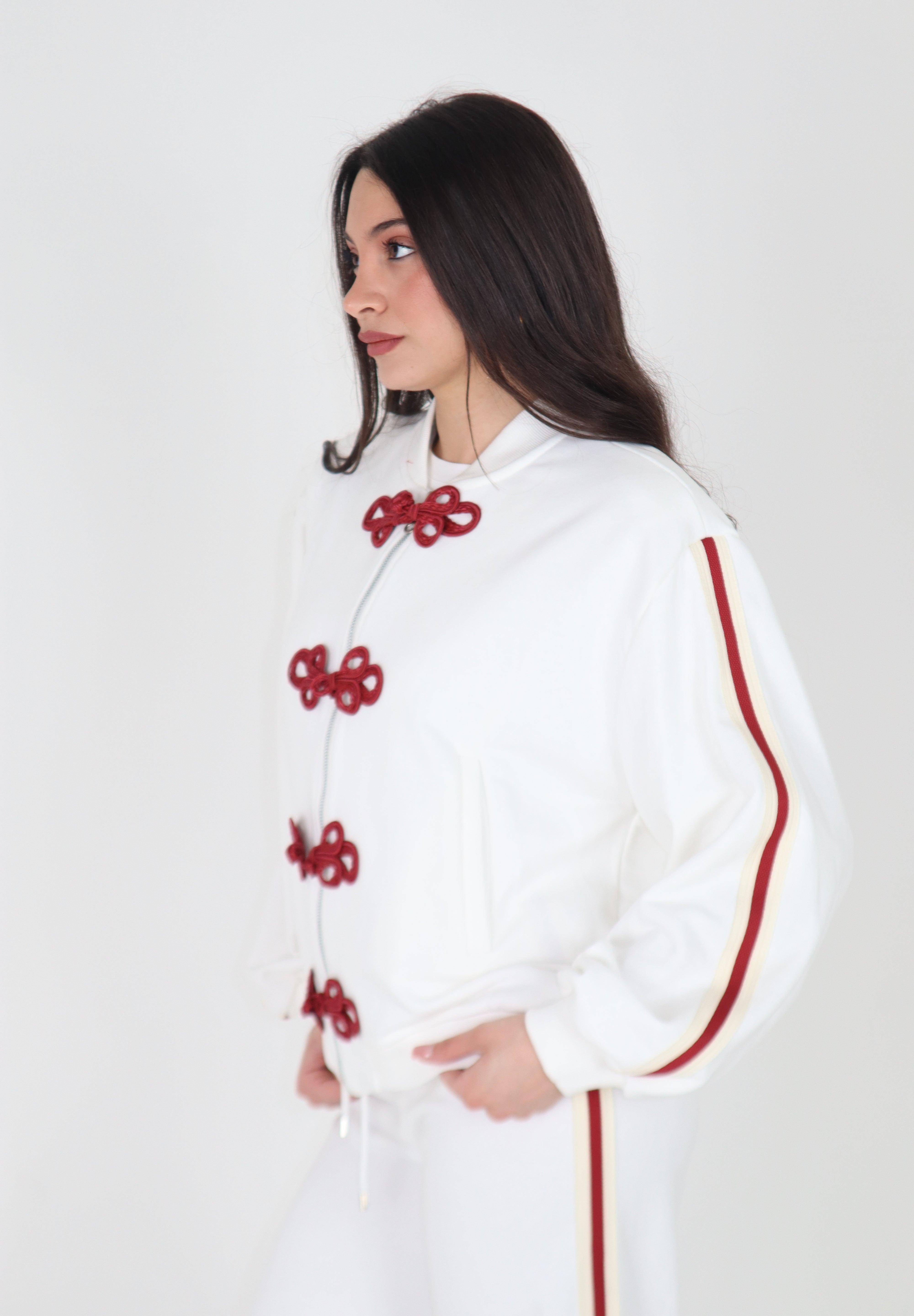 BOMBER IN FELPA JAPAN WHITE